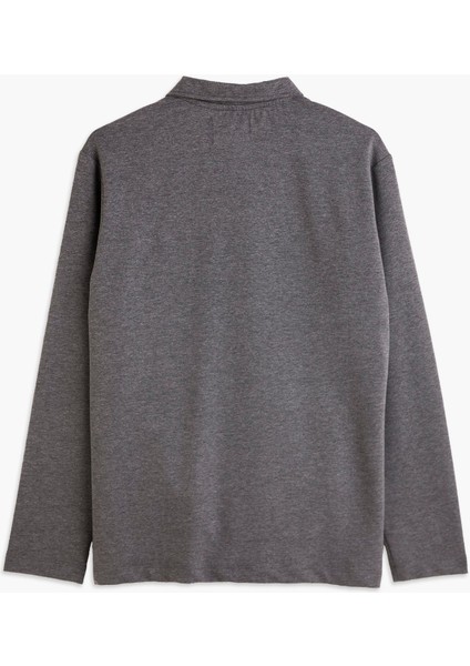 Erkek Koyu Gri Örme Overshirt Gömlek