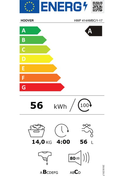 HWP 414AMBC/1-17 14 kg Wi-Fi + Bluetooth Bağlantılı 1400 Devir Çamaşır Makinesi