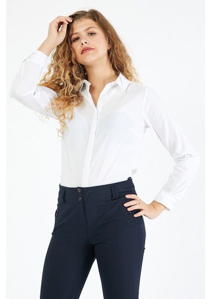 Bayan Basic Likralı Gömlek modelleri