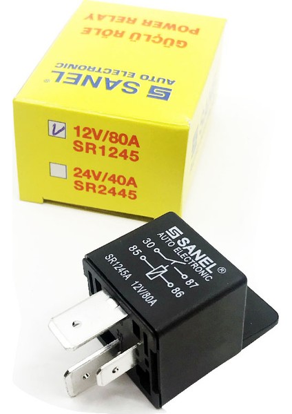 12V 80A Güç Rölesi Yedek Parçalı SR1245