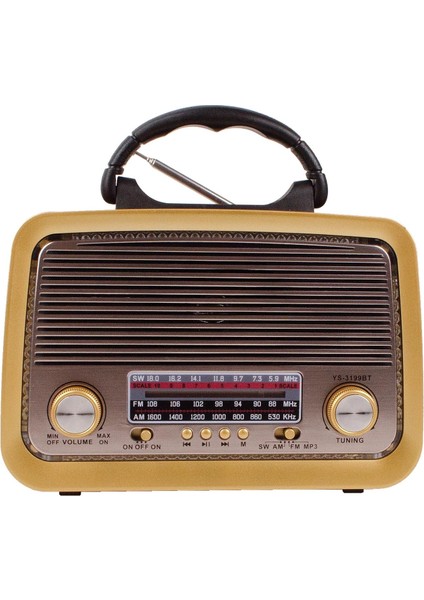 Nostajı Radyo Sarjlı Fenerli Kahverengi YS-3199BT 9955 modelleri