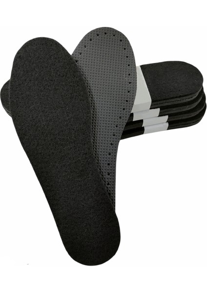 5 Çift Siyah Keçe Kaplı Eva Delikli Patik Tabanı - 37 Numara Keçe Tabanlık