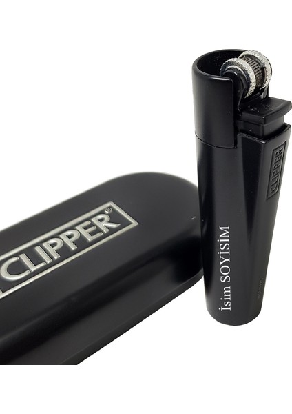 Kişiye Özel Clipper Çakmak Gazlı (Siyah)