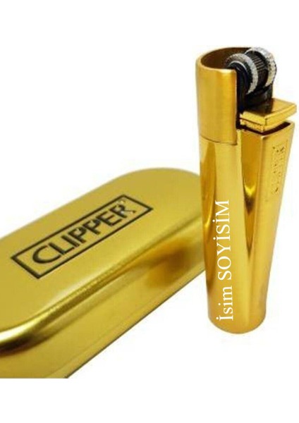 Kişiye Özel Clipper Çakmak Gazlı (Gold)
