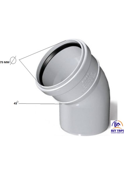 Asy Yapı Fıratboru Atıksu Pvc 70'lik Açık Dirsek fiyatları