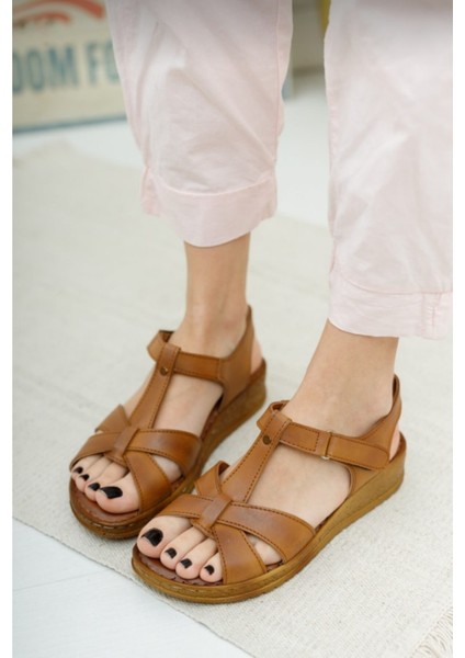 Çapraz Bantlı,bilekten Bantlı Düz Taban Vizon Kadın Sandalet fiyatları