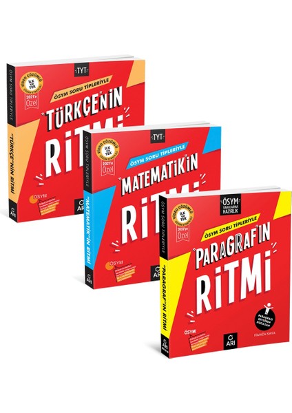 Arı Yayıncılık 2022 TYT Türkçe Matematik Paragraf Ritim Seti 3 Kitap