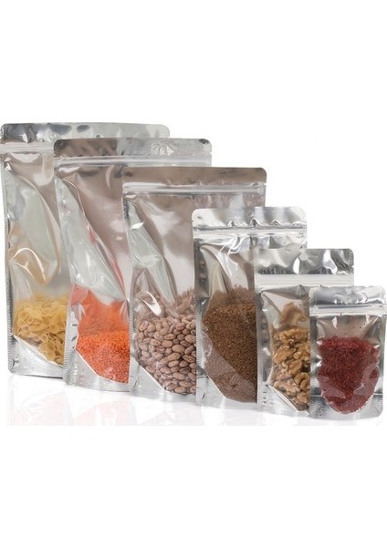Doypack Metalize Şeffaf Kilitli 11X18*7 50 Li