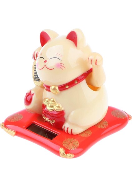 Güneş Enerjili Dans Sallanan Maneki Neko Kedi Oyuncak Ev Masası Dekor - Sarı modelleri