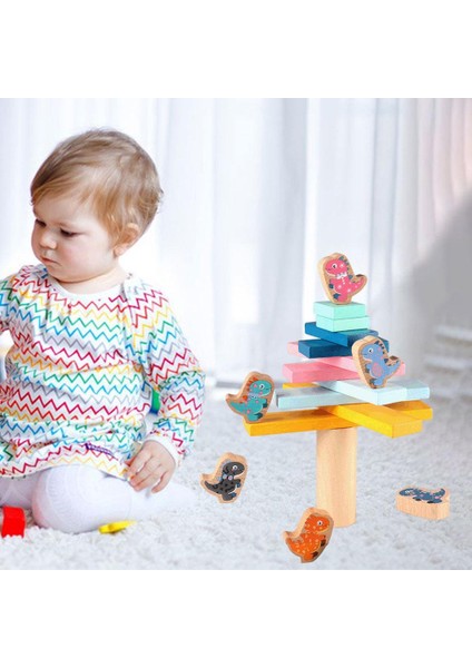 Yığma Yüksek Dinozor Dengesi Oyuncaklar Boys Kızlar Için Renk Bilişsel Öğrenme