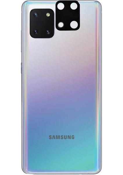 Samsung Galaxy Note 10 Lite N770 Kırılmaz Cam Kamera Lens Koruyucu Komple Cam Siyah