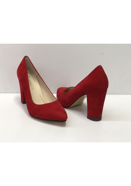 Kafkaslar 9 Cm. Kalın Topuklu Bayan Stiletto Ayakkabı