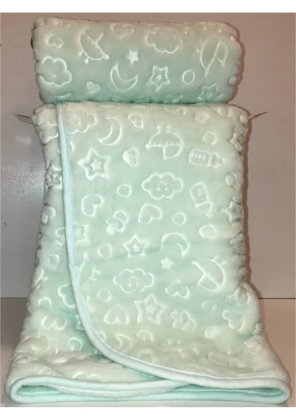 Embos Mint Peluş Bebek Battaniyesi 100X120 cm