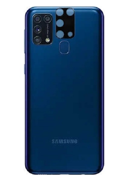 Samsung Galaxy M31 M315 Kırılmaz Cam Kamera Lens Koruyucu Komple Cam Siyah