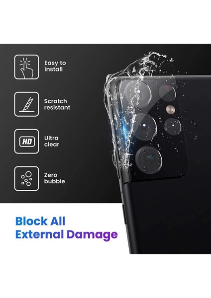 Xiaomi Redmi Note 10 Pro Kırılmaz Cam Kamera Lens Koruyucu Komple Cam Siyah