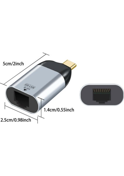 4895 Type-C To Ethernet USB 3.1 1000MBPS Gigabit Ag Adaptor Kartı