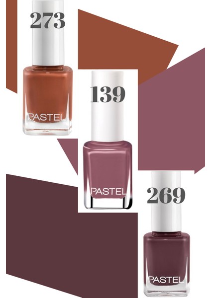 3’lü Set Pastel Oje 273 - Pastel Oje 273 - Pastel Oje 139 Nail Polish Kış Renkleri