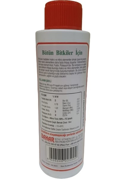 Serap Çiçekçilik Bütün Bitkiler Için Bitki Besinleri 250 ml fiyatları