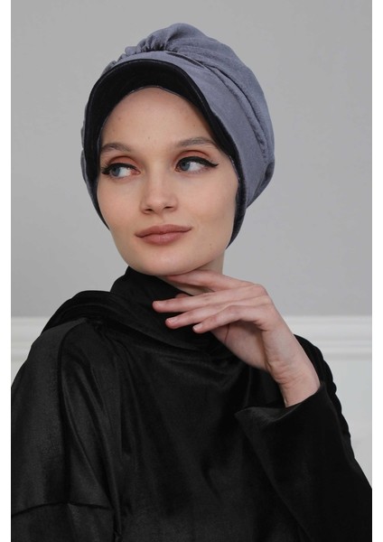 Ayşe Tasarım Siperliklik Kadife Bone