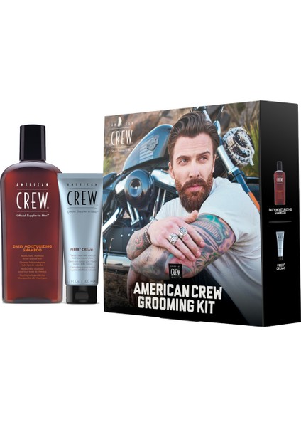 Amerikan Crew Grooming Kit Set Daily Moisturizing Şampuan 250 ml + Fober Cream 100 ml