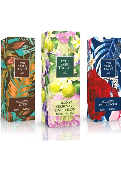Verbena Zinde Tütün Ve Paris Gecesi 400 Ml 3'Lü Kolonya Seti
