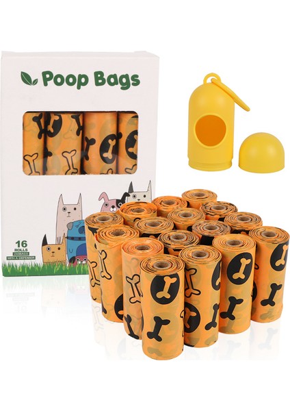 16ROLLS Pet Çöp Torbası Parçalanabilir Atık Çöp Torbası Toplama Köpek Kakası Toplama Torbası Köpek Kakası Torbası (Yurt Dışından)
