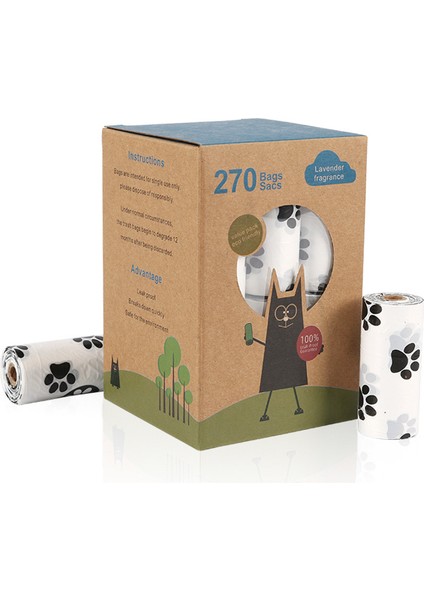 18ROLLS Pet Çöp Torbası Parçalanabilir Atık Çöp Torbası Toplama Köpek Kakası Toplama Torbası Köpek Kakası Torbası (Yurt Dışından)