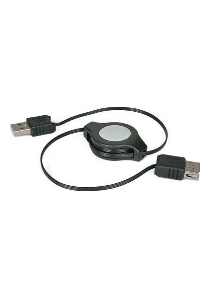 Multi USB Erkek To USB Dişi Makaralı Uzatma Kablosu Siyah (2 ADET)