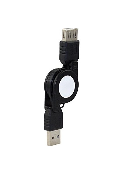 Multi USB Erkek To USB Dişi Makaralı Uzatma Kablosu Siyah (2 ADET)