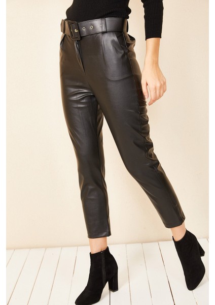 Havuç Model Deri Pantolon