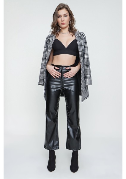 Yüksek Bel Deri Pantolon fiyatları