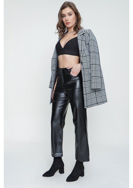 Yüksek Bel Deri Pantolon modelleri