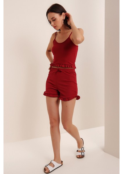 Askılı Fırfırlı Pijama Takımı indirimleri