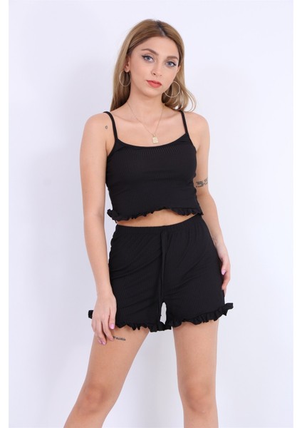 Askılı Fırfırlı Pijama Takımı modelleri