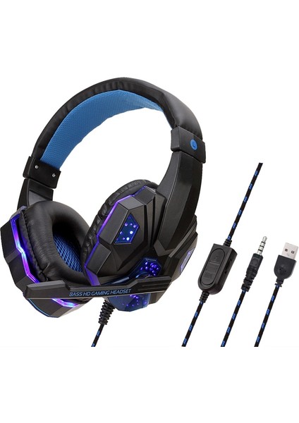 Soyto SY830 Kablolu Kulaklık, Renk: Ps4 Siyah Mavi (Yurt Dışından)