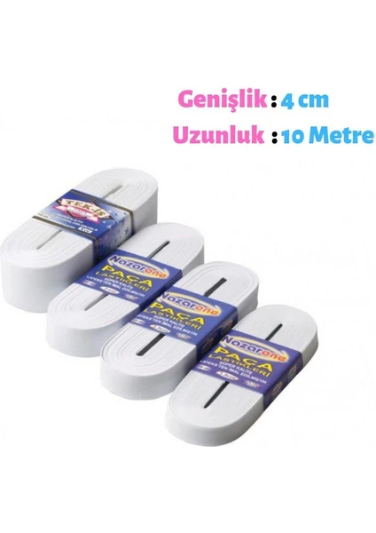 Beyaz 4 cm Yassı Bel Paça Don Lastiği Yassı Maske Lastiği