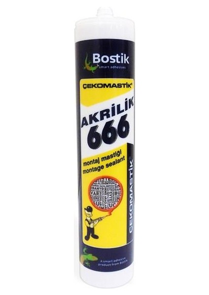 Çekomastik Akrilik 666 Montaj Mastiği Beyaz 500 gr 1 Adet