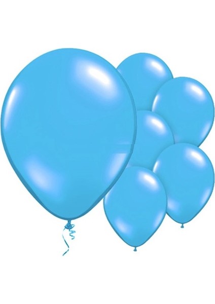 Metalik Mavi Balon 12 Inch 10 Adet