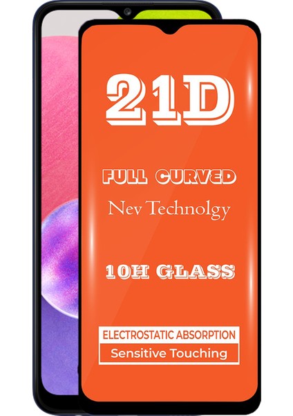 Samsung Galaxy A03S Tam Kaplayan 21D Temperli Ekran Koruyucu Cam