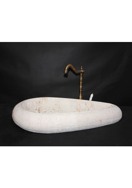 Ham Traverten Çakıl Lavabo