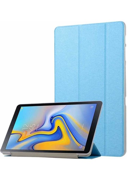 Samsung Galaxy Tab A 10.5 T590 T595 T597 Kılıf Pu Deri Smart Standlı Case - Mavi