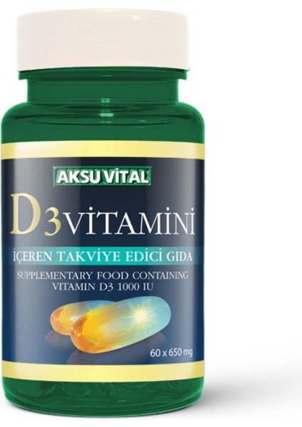 D3 Vitamini 60 Softgel 650mg