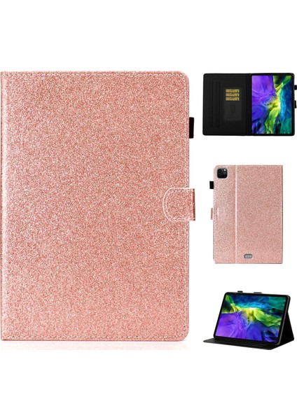 Lrtools iPad Pro 11 Inç Için Sim Tozlu Parıltılı Kart Yuvaları Standlı Pu Deri + Tpu Kabuk Tablet Kılıfı (Yurt Dışından)