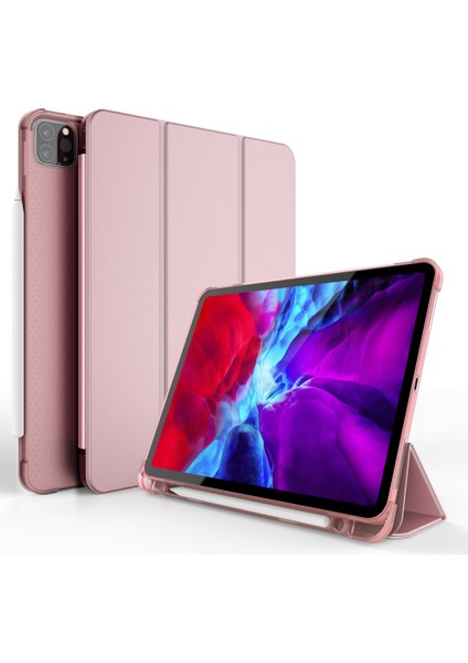 iPad Pro 11 Inç Için Üçe Katlanabiir Standlı Deri Tablet Kılıfı (Yurt Dışından)