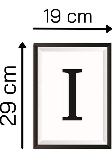 Çerçeve Görünümlü I Harfi Duvar Dekoru - Salon Oturma Yatak Odası Ofis Antre Için 26X19CM Tablo
