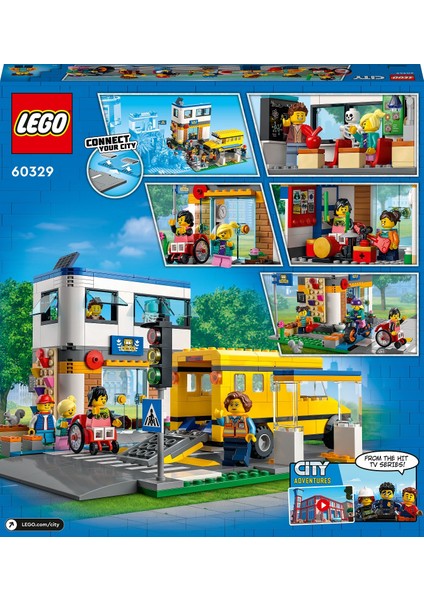 City Okul Günü 60329 - 6 Yaş ve Üzeri Çocuklar İçin 2 LEGO City Tv Karakteri İçeren Okul Oyuncağı Yapım Seti (433 Parça)