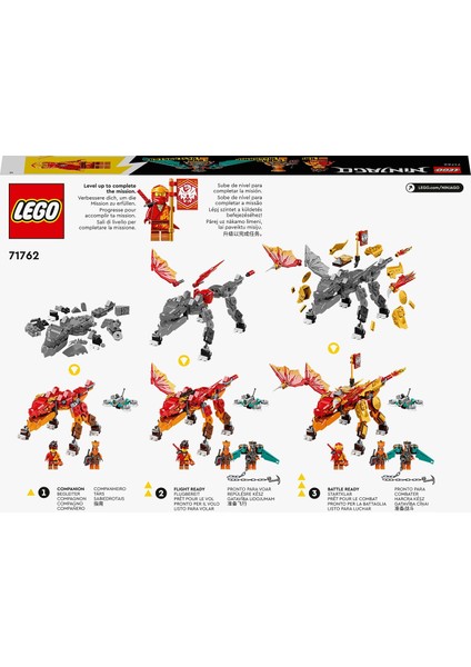 Ninjago® Kai#nin Ateş Ejderhası Evo 71762 - 6 Yaş ve Üzeri İçin Ninjago Kai ve Yılan Figürleri İçeren Oyuncak Yapım Seti (204 Parça)