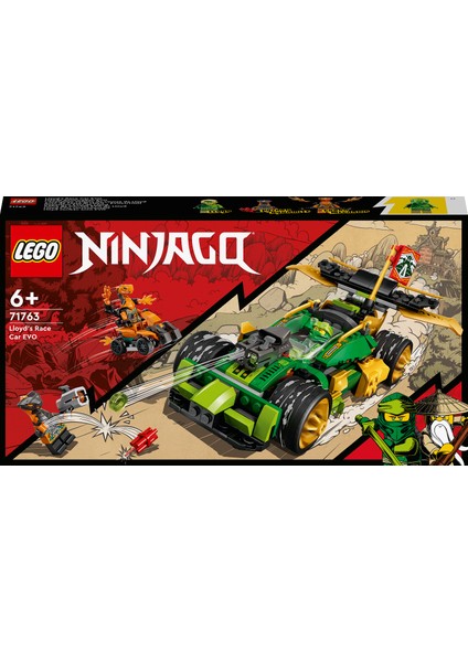 NINJAGO® Lloyd#un Yarış Arabası EVO 71763 - 6 Yaş ve Üzeri için NINJAGO Lloyd ve Yılan Figürleri İçeren Oyuncak Yapım Seti (279 Parça)