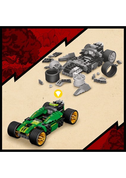 NINJAGO® Lloyd#un Yarış Arabası EVO 71763 - 6 Yaş ve Üzeri için NINJAGO Lloyd ve Yılan Figürleri İçeren Oyuncak Yapım Seti (279 Parça)