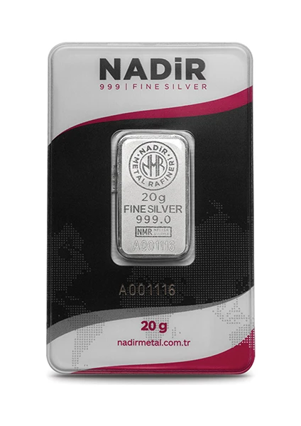 Nadir Gold 20 Gram Gümüş Külçe